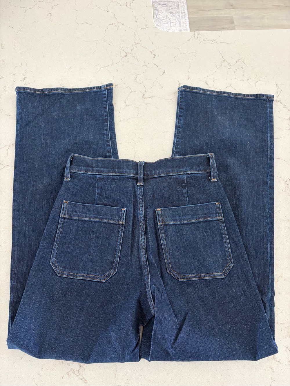 J. Crew Factory Slim Wide-Leg Sailor Jeans Gold Buttons All Day Stretch SZ 25 - Picture 6 of 12